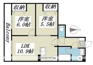 スカイタウンR【3階】の間取り