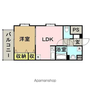 ピュアドームデュエル博多【805号室】の間取り