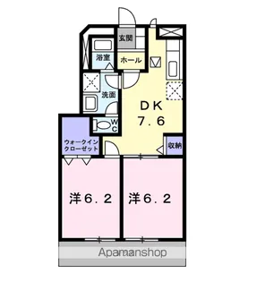ソレアード本城A【1階】の間取り