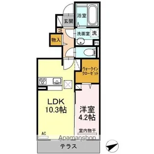 クレスト新地【1階】の間取り
