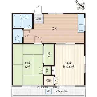 カーサ中原【2階】の間取り