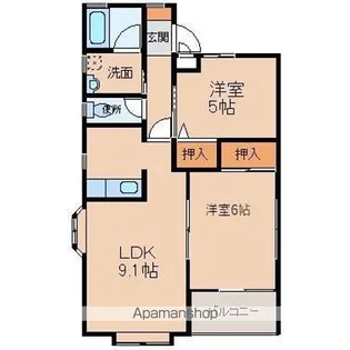 コーポサンモールⅡ【203号室】の間取り