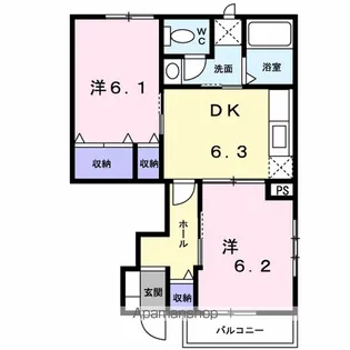 グリーンパレスB【1階】の間取り