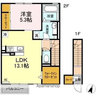 ペスカ・ペーラ【2階】の間取り