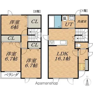 北海道河東郡音更町木野東通3丁目【一戸建】の間取り