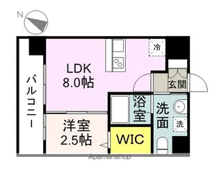 ドゥーエ赤坂【14階】の間取り