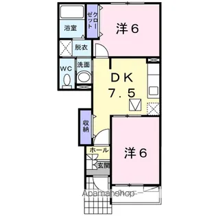 ウォーター フィールド E【1階】の間取り