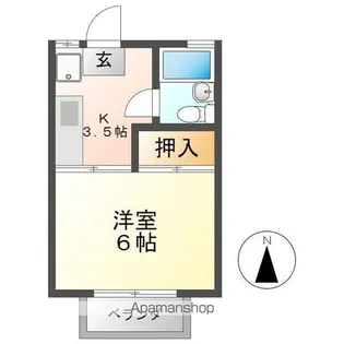 コスモスハウスB【203号室】の間取り