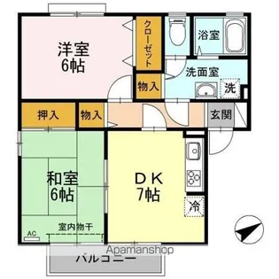 シャトル沖浜 A棟【1階】の間取り