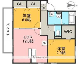 グランフェリオ B棟【1階】の間取り