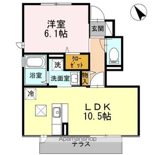 ラフォーレ鵠沼II【1階】の間取り