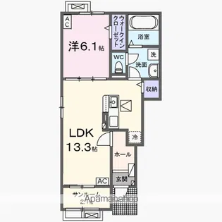 ヌーヴォー エ ベル Ⅰ【1階】の間取り