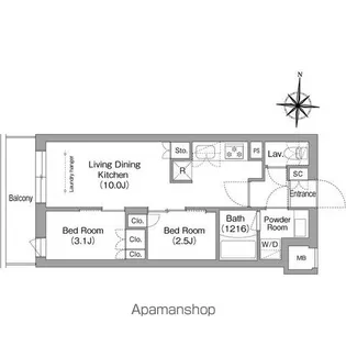 コンフォリア・リヴ南品川【1階】の間取り