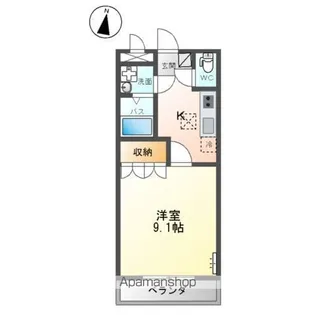 レジデンス弐番館【102号室】の間取り