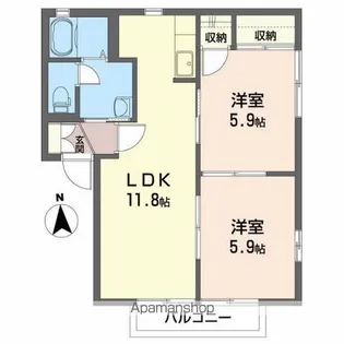 グランドゥールⅢ【2階】の間取り