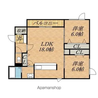ウィスタリアード【302号室】の間取り