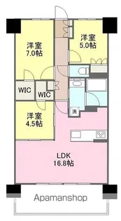 レーベン松山三番町 ONE TOWER【1602号室】の間取り