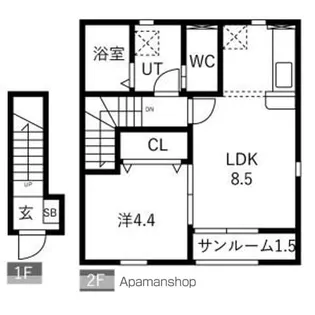 ソレイユマーレⅡ【201号室】の間取り