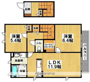 2LDKの間取り画像