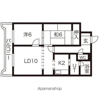 ローヤルハイツ東苗穂【2階】の間取り