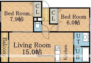 シャイニングコート クリビアⅡ【102号室】の間取り