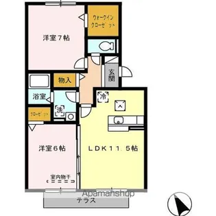 エクレール グランデ B棟【1階】の間取り
