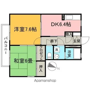 バリュージュ島崎【103号室】の間取り