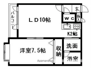 サンメイプル平岡Ⅰ【101号室】の間取り