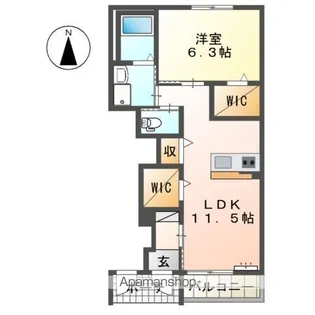 ヴィラージュⅡ【1階】の間取り