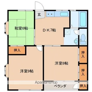ホワイトコーポ大代2号棟【2階】の間取り