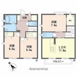 パルモ・スター【1階】の間取り