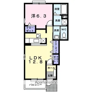 サニーエミB【1階】の間取り