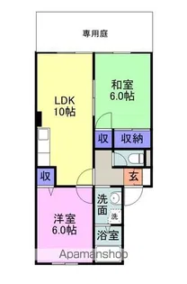 サンハイム井上C棟【1階】の間取り