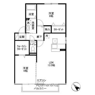 スカイハイム西田【1階】の間取り