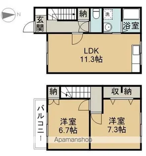 ルミエール甚目寺【101号室】の間取り