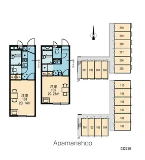 レオパレスリバーパーク【2階】の間取り