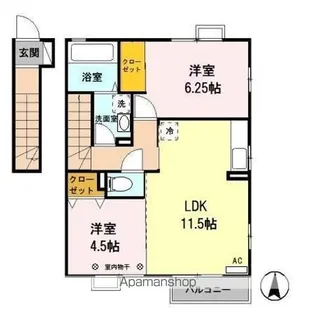 フィオーレ Ⅱ【2階】の間取り