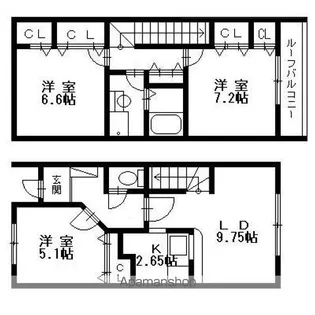 ヨーロピアンシャレー桂町【5号室】の間取り