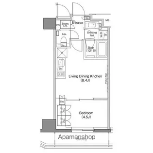 ザ・パークハビオ神楽坂香月【3階】の間取り