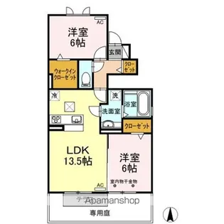ラ・プレミール天神【1階】の間取り