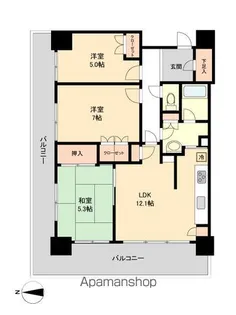 レジディアタワー仙台【9階】の間取り