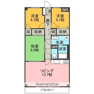 メゾンつつじヶ丘弐番館【301号室】の間取り