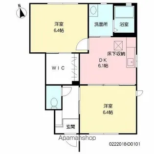 サンク・ブランシェ D棟【101号室】の間取り