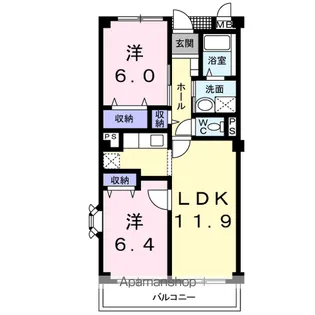 ジュネスB【3階】の間取り