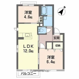 シャーメゾン南川 A棟【2階】の間取り