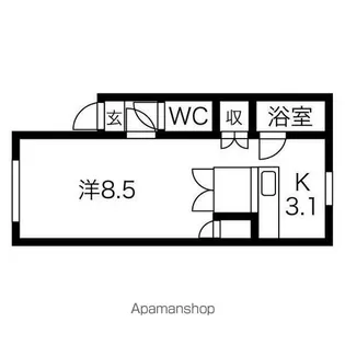マイキャッスルA棟【305号室】の間取り