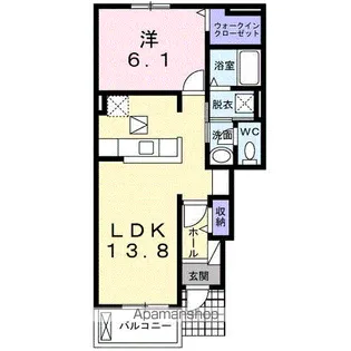 ビレッジヒル Ⅵ【1階】の間取り