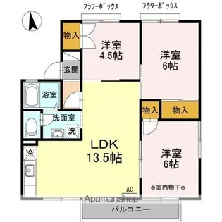 シャルム由比ヶ浜 CD【2階】の間取り