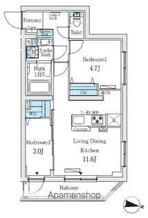 東京都中野区本町5丁目【マンション】の間取り