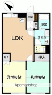 スウィートパレス【A203号室】の間取り